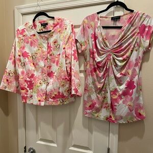 Josephine Jacket and matching top floral size 16 Jacket top a size large